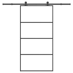 Posuvné dveře s kováním 102,5 x 205 cm ESG sklo a hliník 3332879