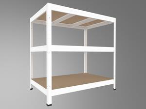 Regál do garáže Biedrax 35 x 120 x 120 cm, bílý, 3 police MDF, nosnost 200 kg na polici