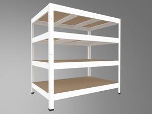 Regál do technické místnosti Biedrax 35 x 75 x 90 cm, bílý, 4 police MDF, nosnost 300 kg na polici