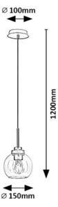 Rabalux 75006 - Koupelnový lustr na lanku TIRINA 1xE27/15W/230V černá IP44