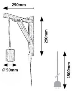 Rabalux 71028 - Nástěnná lampa UBUL 1xE27/60W/230V buk
