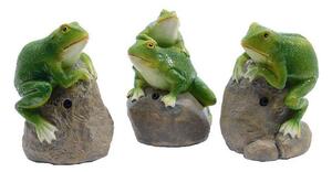 Dekorativní postava Decoris se zvukem 8 x 7,4 x 11,5 cm Zelená Žába