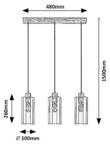 Rabalux 72123 - Lustr na lanku TANNO 3xE27/25W/230V