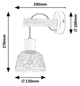 Rabalux 71025 - Nástěnné svítidlo RATTAN 1xE27/15W/230V ratan