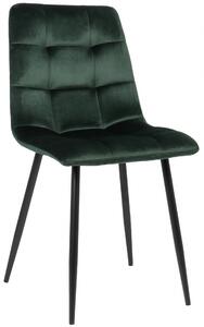 Jídelní židle Tilde ~ samet, kovové nohy černé - Zelená