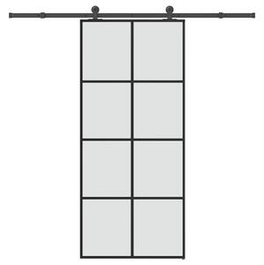 Posuvné dveře s kováním 90x205 cm ESG sklo a hliník 3332896