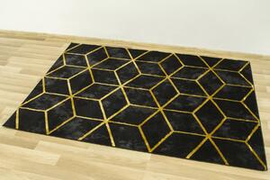 Makro Abra Moderní kusový koberec FESTIVAL 5871 Geometrický černý žlutý Rozměr: 280x370 cm