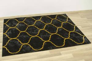 Makro Abra Moderní kusový koberec FESTIVAL 5872A Marokánský vzor černý žlutý Rozměr: 120x170 cm