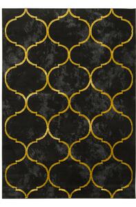 Makro Abra Moderní kusový koberec FESTIVAL 5872A Marokánský vzor černý žlutý Rozměr: 120x170 cm