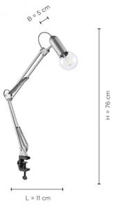 Leuchten Direkt 14773-55 - Stolní lampa s klipem TURN ME 1xE27/60W/230V chrom