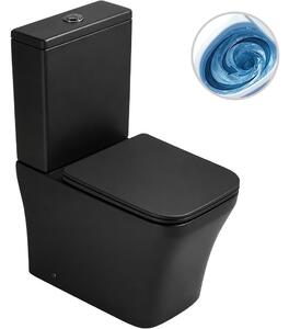 WC kombi Hugo, Vortex - vírové splachování + Slim/SoftClose sedátko - spodní/zadní odpad - černá matná - 62x37,5 cm