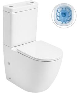 WC kombi s umývátkem Cesso, Rimless - bezokrajové splachování + UF sedátko - spodní/zadní odpad - bílá lesklá - 61,8x38 cm