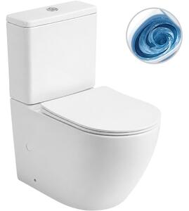 WC kombi Cesso, Vortex - vírové splachování + Slim/SoftClose sedátko - spodní/zadní odpad - bílá lesklá - 61,8x38 cm