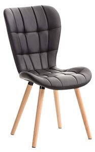Židle Elda ~ koženka, dřevěné nohy natura - Hnědá