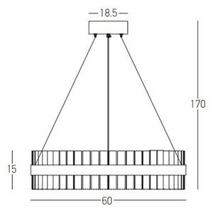 Zambelis 22039 - LED Stmívatelný lustr na lanku LED/56W/230V zlatá