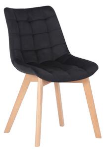 Židle Passaic ~ samet, dřevěné nohy natura - Černá