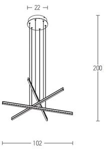 Zambelis 1947 - LED Stmívatelný lustr na lanku LED/48W/230V černá
