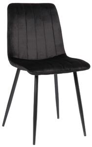 Jídelní židle Dijon ~ samet, kovové nohy černé - Černá