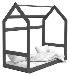 BabyBeds Dětská postel domeček bez zábrany šedá Velikost postele: 160x80 cm