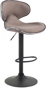 Barová židle Las Vegas 2 ~ látka, černá podnož - Šedo-hnědá (Taupe)