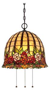Quoizel QZ-ROSECLIFFE-P - Lustr na řetězu Tiffany ROSECLIFFE 3xE27/100W/230V