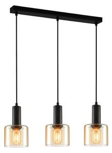 ITALUX PND-65342-3-BK+AMB - Lustr na lanku SANTIA 3xE27/40W/230V