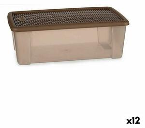 Úložný box s víkem Stefanplast Elegance Béžový Plastické 5 L 19,5 x 11,5 x 33 cm (12 kusů)