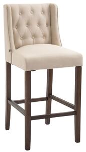 Barová židle Casandra látka, nohy tmavá antik - Krémová