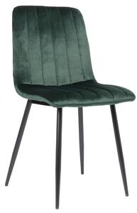 Jídelní židle Dijon ~ samet, kovové nohy černé - Zelená