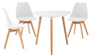 Jídelní souprava židlí a stolu Libanera (SET 3+1), bílá