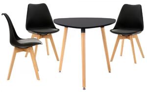 Jídelní souprava židlí a stolu Libanera (SET 3+1), černá