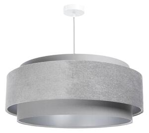 Lustr na lanku DOBLO 1xE27/60W/230V pr. 60 cm šedá/stříbrná