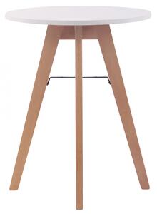 Jídelní stůl kulatý Viktor 60, nohy natura ~ v75 x Ø60 cm - Bílá