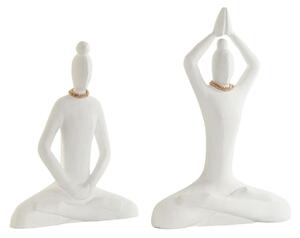 Dekorativní postava DKD Home Decor Bílý Přírodní Orientální Yoga 25 x 8 x 36 cm (2 kusů)