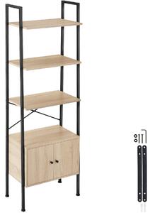 Tectake Regál s policemi Brentwood 57,5x34x173cm - Industrial světlé dřevo, dub Sonoma