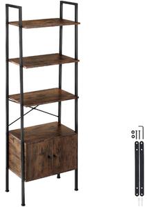 Tectake Regál s policemi Brentwood 57,5x34x173cm - Industriální dřevo tmavé, rustikální