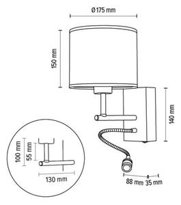 Spot-Light 57291974 - Flexibilní svítidlo BOHO 1xE27/25W + LED/1W/230V dub