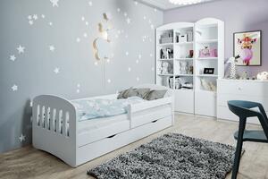 BabyBeds Dětská postel CLASSIC 1 s úložným prostorem Velikost postele: 160x80 cm, Barva postele: Bílá
