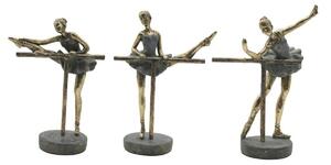 Dekorativní postava Home ESPRIT Šedý Zlatá Tanečnice baletu 14 x 8 x 20 cm (3 kusů)