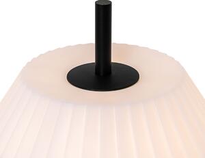 Venkovní stolní lampa černá s bílým stínidlem IP44 - Robbert