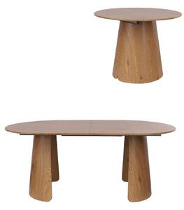 Kulatý rozkládací stůl Enzo M Plus, 100–180 cm, divoký dub