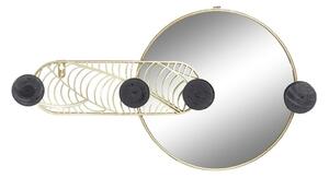 Nástěnné zrcadlo DKD Home Decor Černý Zlatá Sklo Železo 44 x 7 x 25 cm
