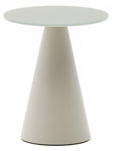 Matně šedý skleněný kulatý odkládací stolek Kave Home Wilshire 35 cm
