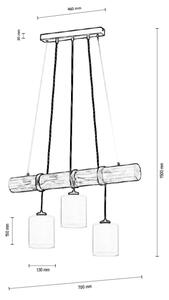 Spot-Light 68869351 - Lustr na lanku TRENO 3xE27/25W/230V borovice