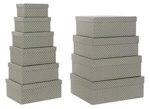 13493 Sada stohovatelných organizačních krabic DKD Home Decor Puntíky Šedý Bílý Karton (43,5 x 33,5 x 15,5 cm)