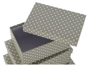 Sada stohovatelných organizačních krabic DKD Home Decor Puntíky Šedý Bílý Karton (43,5 x 33,5 x 15,5 cm)