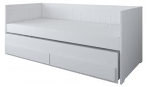 BabyBeds Praktická postel s přistýlkou a úložným prostorem HOMNES 200x90 bílá Matrace k posteli?: Ano, pěnové matrace o výšce 10 cm