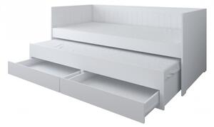 BabyBeds Praktická postel s přistýlkou a úložným prostorem HOMNES 200x90 bílá Matrace k posteli?: Ne, bez matrací