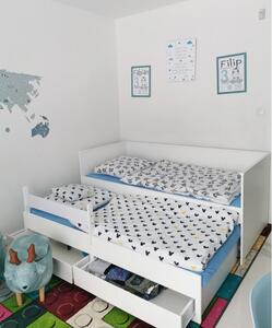 BabyBeds Praktická postel s přistýlkou a úložným prostorem HOMNES 200x90 bílá Matrace k posteli?: Ano, pěnové matrace o výšce 10 cm