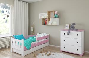BabyBeds Dětská postel STAS Velikost postele: 160x80 cm, Barevné provedení: Růžová, Úložný prostor: Ano, s úložným prostorem